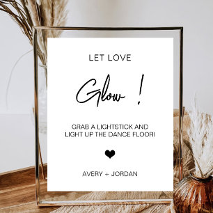 Poster Deixar o amor brilhar Casamento de dança de coraçã