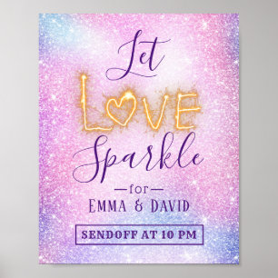 Poster Deixar O Amor O Pastel Glitter Despachar O Casamen