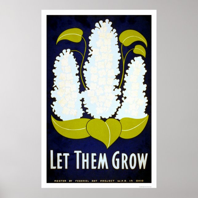 Poster Deixe a flor crescer WPA 1938 (Frente)
