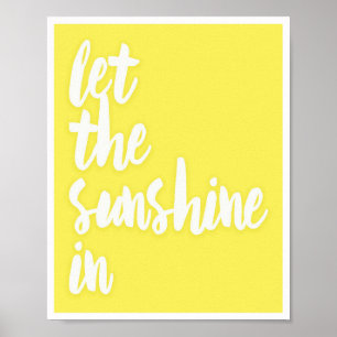 Poster Deixe a Luz do Sol Entrar no Bloco de Cor Amarela