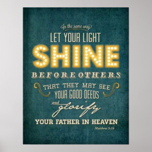 Póster Deixe a sua bíblia brilhante ver Matthew 5:16