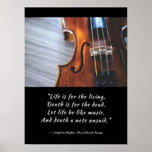 Poster Deixe A Vida Ser Como Música Langston Hughes Post