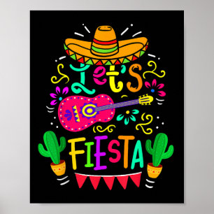 Poster Deixe Fiesta Cinco De Mayo Partido Mexicano Guitar