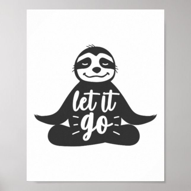 Poster Deixe Ir Presente de Ioga do Bicho-Preguiça Yogi  (Frente)