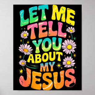 Poster Deixe-me contar sobre meu Jesus Retro Rel Cristian