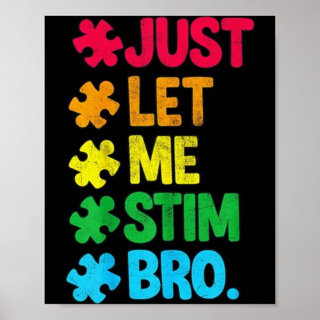 Poster Deixe-me estimular mano, autismo fofo, conscientiz (Frente)