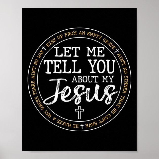 Poster Deixe-Me Falar Sobre Meu Jesus Deus Fé Religioso (Frente)