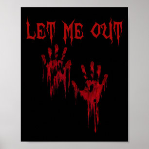 Poster Deixe-Me Sair Mãos Assustadoras No Halloween Assus