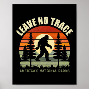 Poster Deixe Nenhum Rastro Bigfoot Caminhada E Acampament