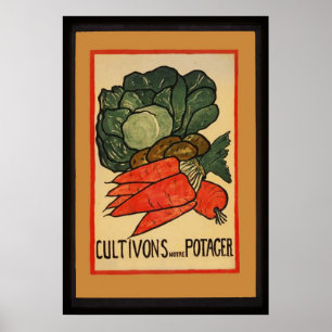Póster Deixe-nos crescer um jardim vegetal