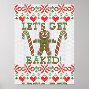 Póster Deixe-nos obter cozeu o biscoito do pão-de-espéc