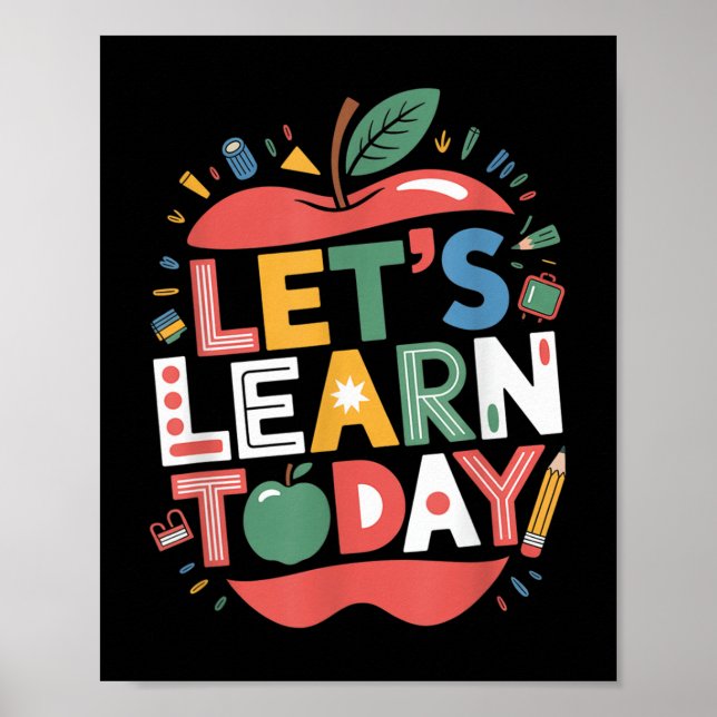 Poster Deixe o 's aprender hoje Professor Motivaciona (Frente)