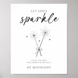 Poster Deixe o Amor Brilhar - Despedida com Sparklers Cas