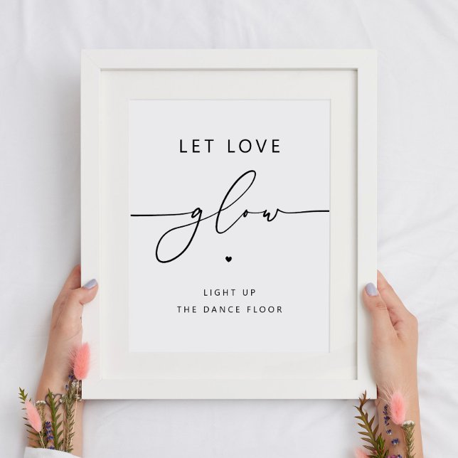 Poster Deixe o Amor Brilhar | Placa Minimalista de Bastão (Criador carregado)