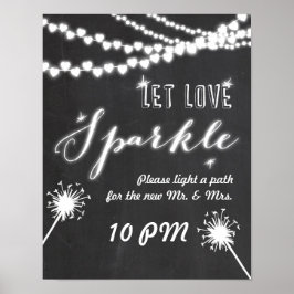 Póster Deixe o amor brilhar sinal de casamento