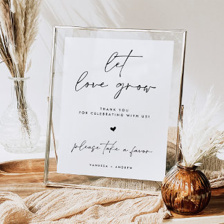 Poster Deixe o Amor Crescer Placa de Mesa para Lembranças