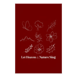 Póster Deixe o Céu e a Natureza Cantar Arte Floral em Lin