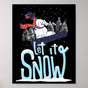 Poster Deixe-o nevar Snowman no Natal