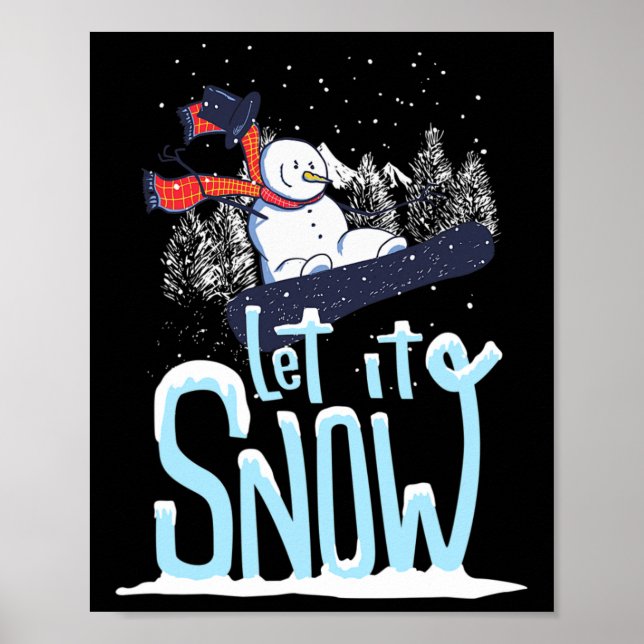 Poster Deixe-o nevar Snowman no Natal (Frente)