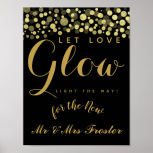 Póster Deixe o sinal de festa de casamento brilhante