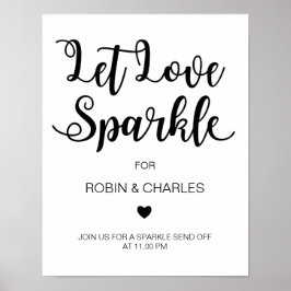 Poster Deixe o sinal do Sparkle de amor | Caligrafia mode