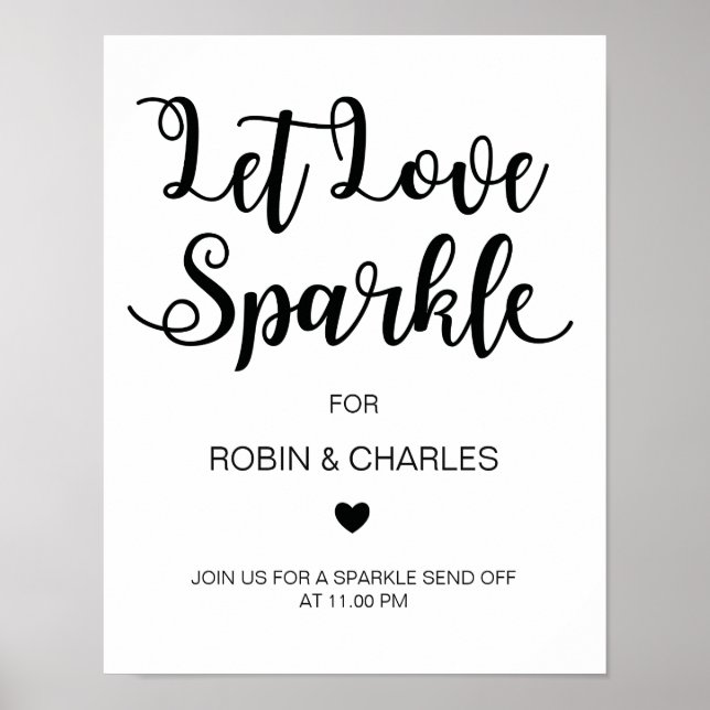 Poster Deixe o sinal do Sparkle de amor | Caligrafia mode (Frente)
