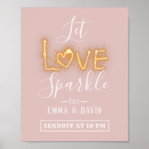 Poster Deixe o Sparkle emborrachado rosa enviar sinal de