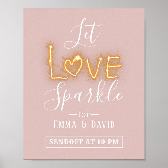 Poster Deixe o Sparkle emborrachado rosa enviar sinal de  (Frente)