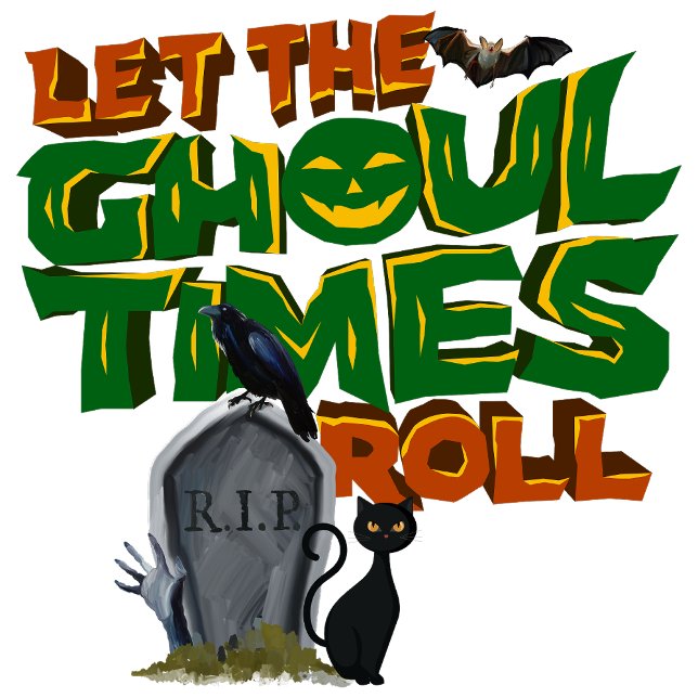 Poster Deixe o tempo dos ghouls rolar. (Spectral figures dance in the haunted moonlight.)