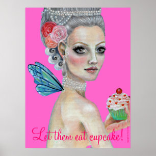 Póster Deixe-os comer bolo, deixe-os comer cupcake!
