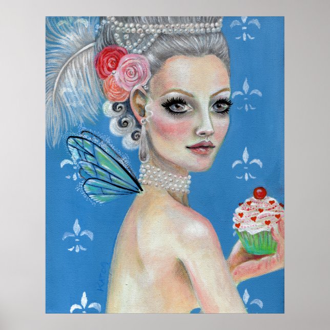 Póster Deixe-os comer bolo, deixe-os comer cupcake (Frente)