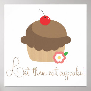 Poster Deixe-os comer o cupcake