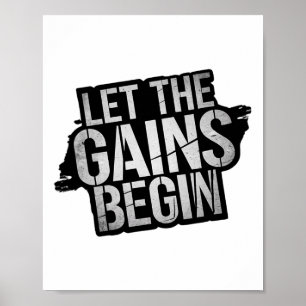 Poster Deixe os Ganhos Começarem Academia Musculação Fitn