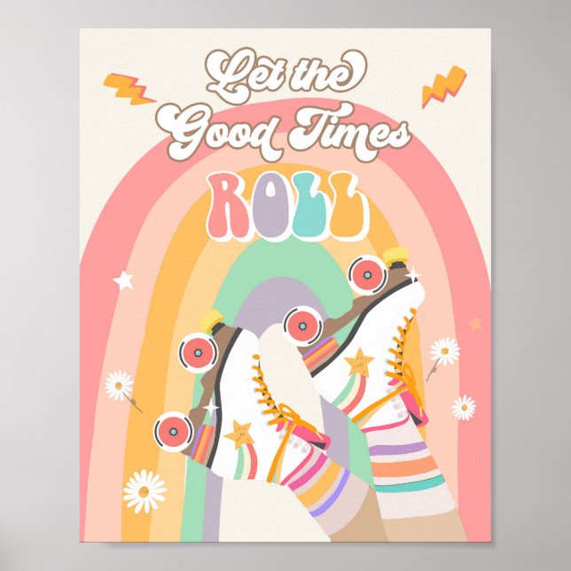 Poster Deixe que o rolo do cilindro do tempo rode o Skate (Frente)