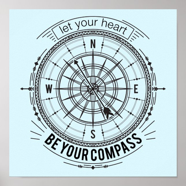 Poster Deixe Seu Coração Ser Seu Compass (Frente)