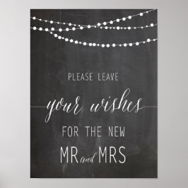 Póster Deixe seu sinal de casamento de desejos | Caligraf