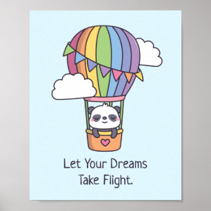 Poster Deixe seus sonhos voarem, Rainbow Air Balloon