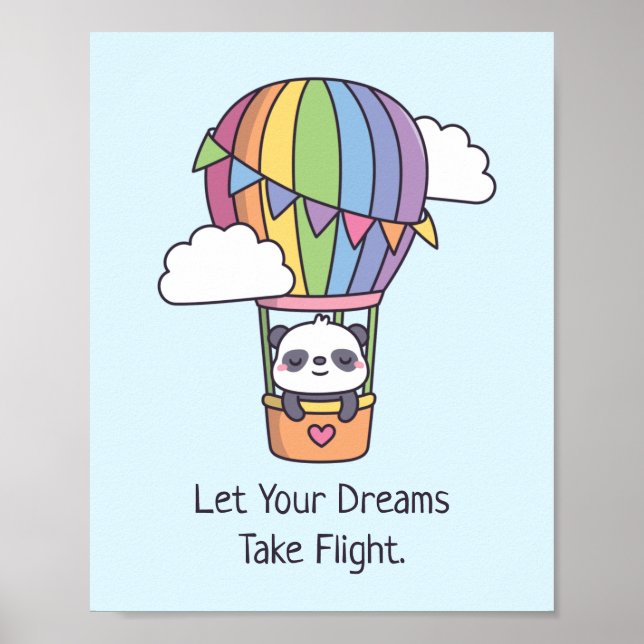 Poster Deixe seus sonhos voarem, Rainbow Air Balloon (Frente)