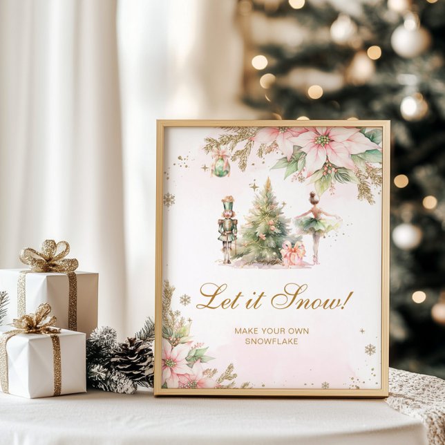 Poster Deixem-no ir à fazer de flocos de neve no inverno (Criador carregado)