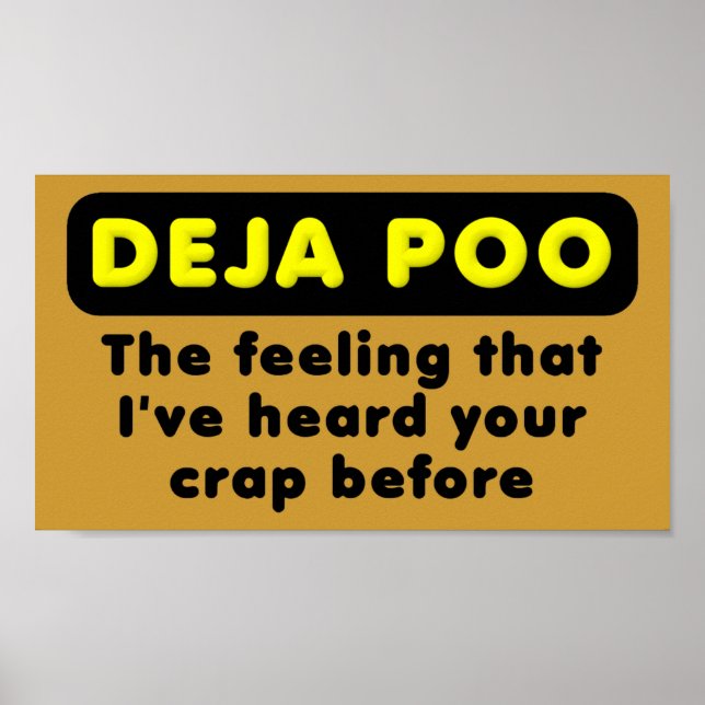 Póster Deja Poo Cartaz Sinal Divertido (Frente)