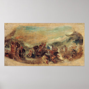 Poster Delacroix - Attila Sketch Seguida De Sua Barbari..