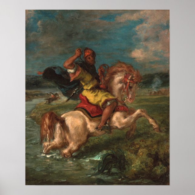 Poster Delacroix - Cavaleiro Atravessando Um Vau (Frente)