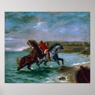 Poster Delacroix - Cavalos Saindo Do Mar