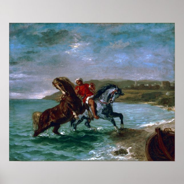 Poster Delacroix - Cavalos Saindo Do Mar (Frente)