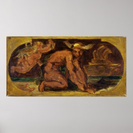 Poster Delacroix - Esboço de Mercúrio para o Salão da Paz