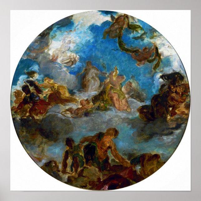Poster Delacroix - Esboço Para a Paz Desce à Terra (Frente)