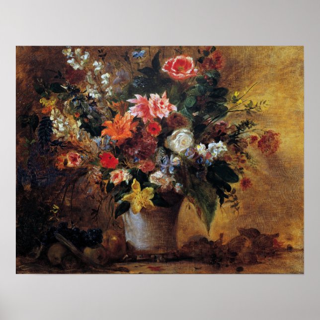 Poster Delacroix - Flor, Vida Estática (Frente)
