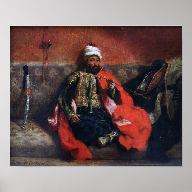 Poster Delacroix - Fumante Turco Sentado Em Um Sofá (Frente)