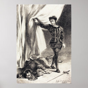 Poster Delacroix - Hamlet E Corpo De Polonius (Ato..