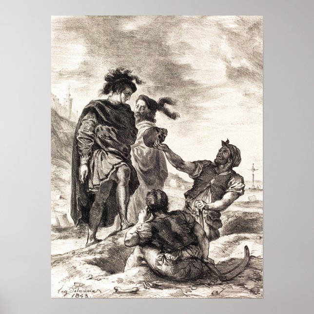 Poster Delacroix - Hamlet e Horatio Diante dos Cova… (Frente)